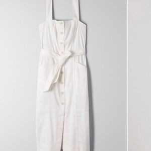 Aritzia Babaton Kofi Dress 
White Button-Down Dress with Belt